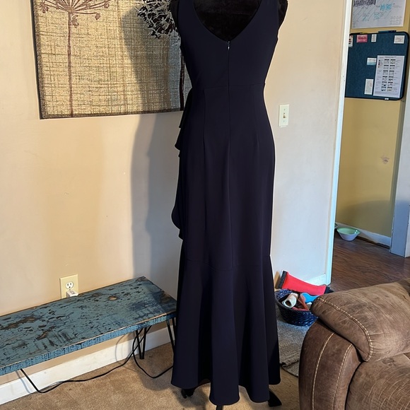 Betsy and Adam size 6 Navy Maxi Formal Dress - Picture 6 of 9